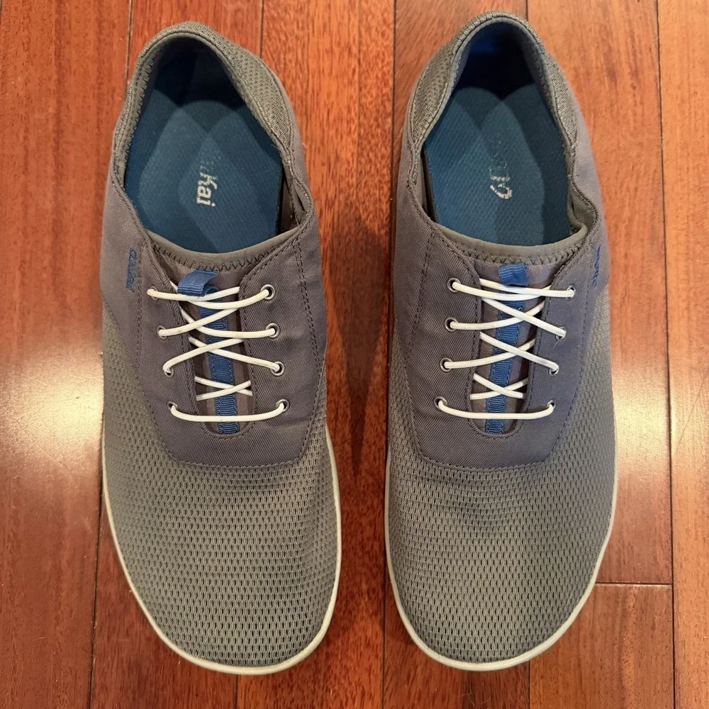 OluKai Nohea Moku No Tie Boat Shoes Men's Size US 13 Blue Gray Sneakers